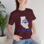 Dog Lover T-Shirt — "Love with my dog." Paw Print Graphic