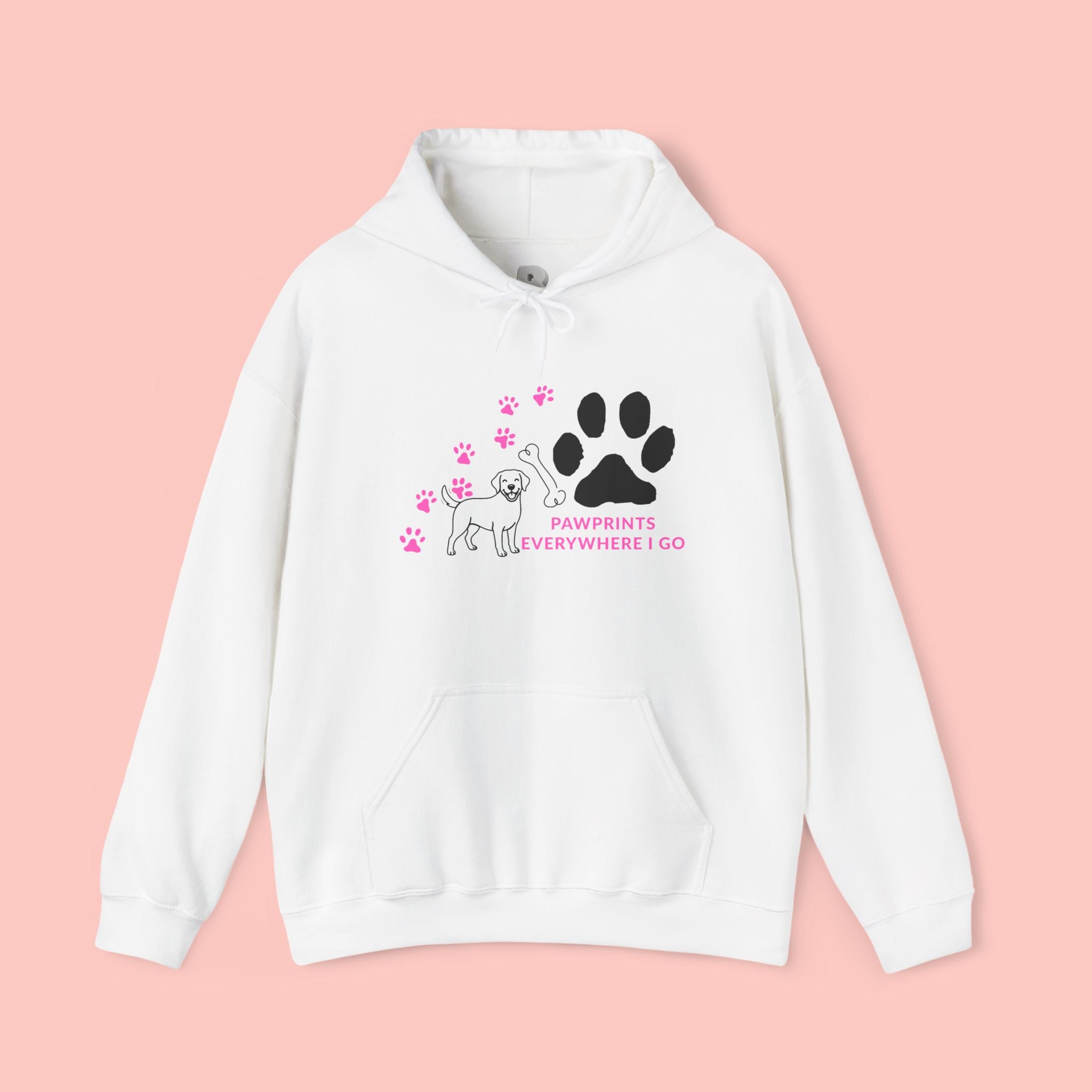Dog Lover Hoodie — "Pawprints Wherever I Go" Pullover