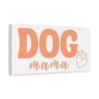 Dog Mama Matte Canvas Wall Art – Peach Script Pet Lover Decor