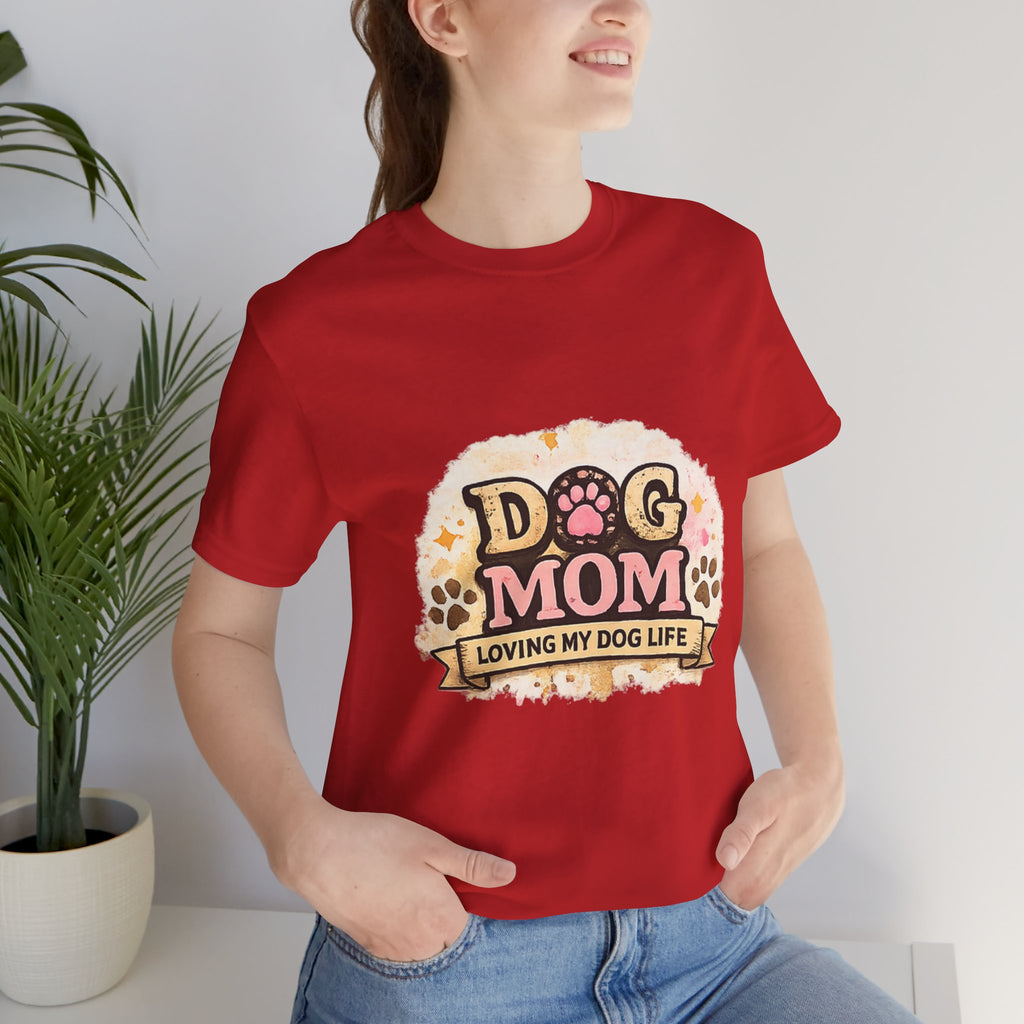 Dog Mom T-Shirt – "Loving My Dog Life" Cute Paw Print Tee for Pet Moms