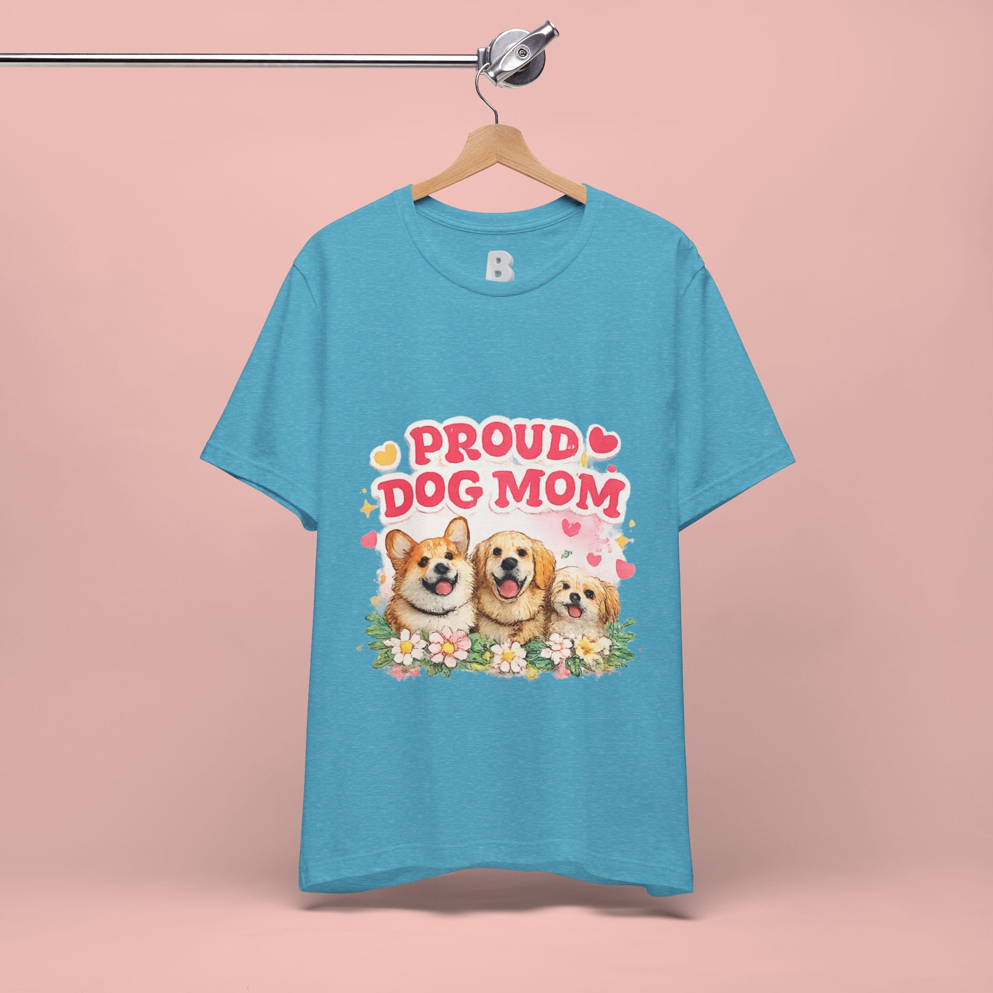 Proud Dog Mom T-Shirt — Cute Corgi & Golden Retriever Floral Tee for Pet Lovers