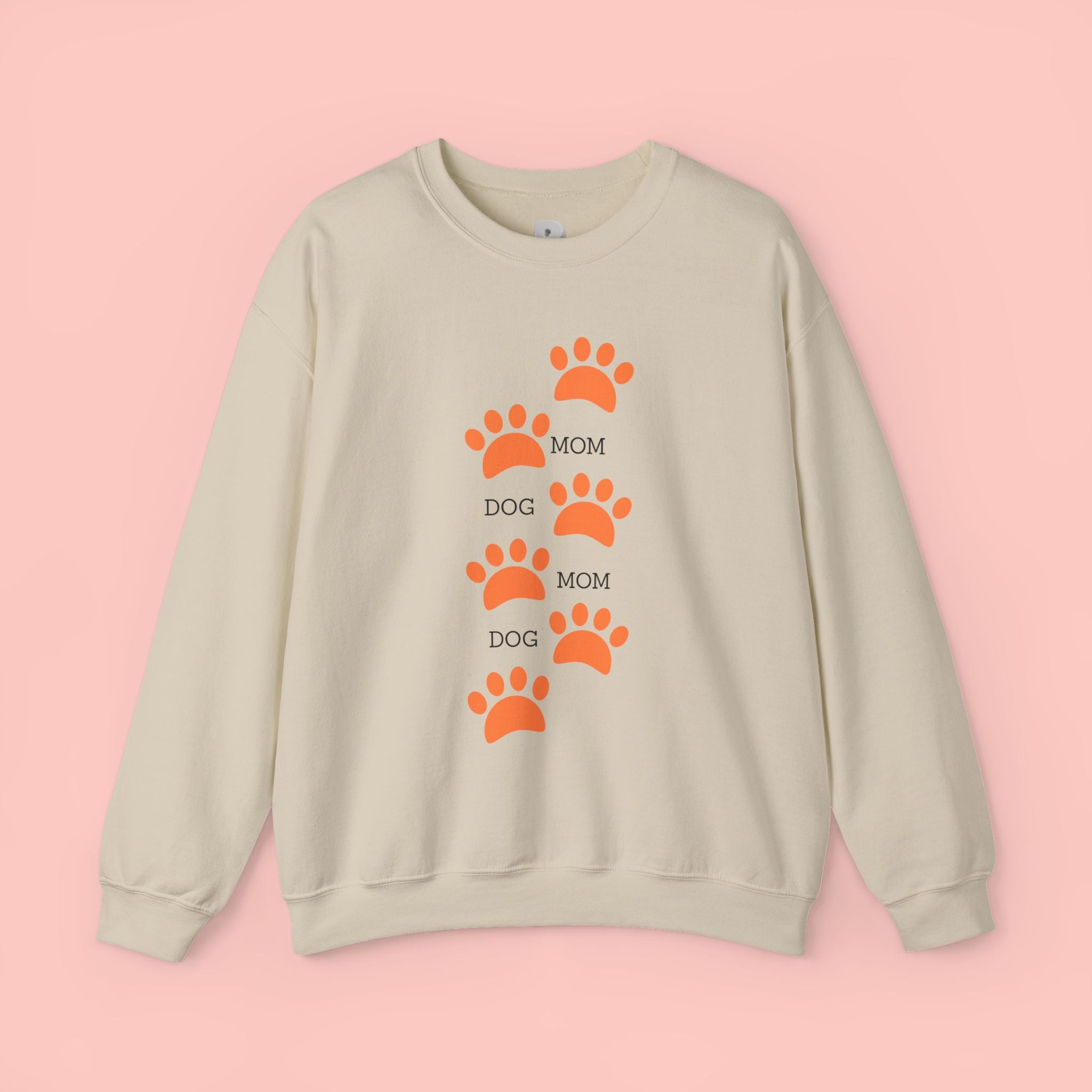 Dog Mom Paw Print Sweatshirt — Cute Pet Lover Crewneck