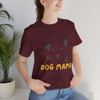 Dog Mama Graphic Tee — Cute Paw Print Dog Face T-Shirt for Dog Lovers