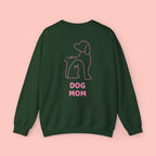 Dog Mom Crewneck Sweatshirt — Pink Minimalist Dog Outline