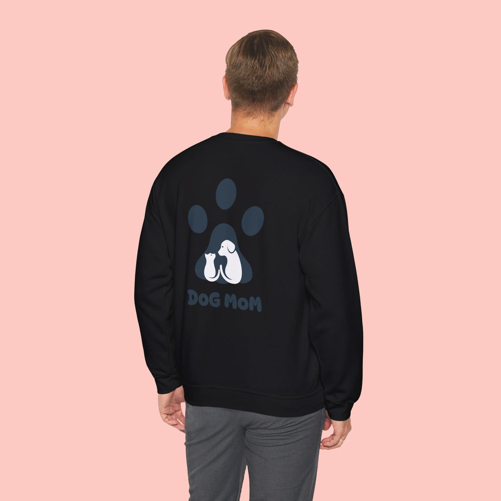 Dog Mom Crewneck Sweatshirt — Paw Print Graphic Cozy Pullover