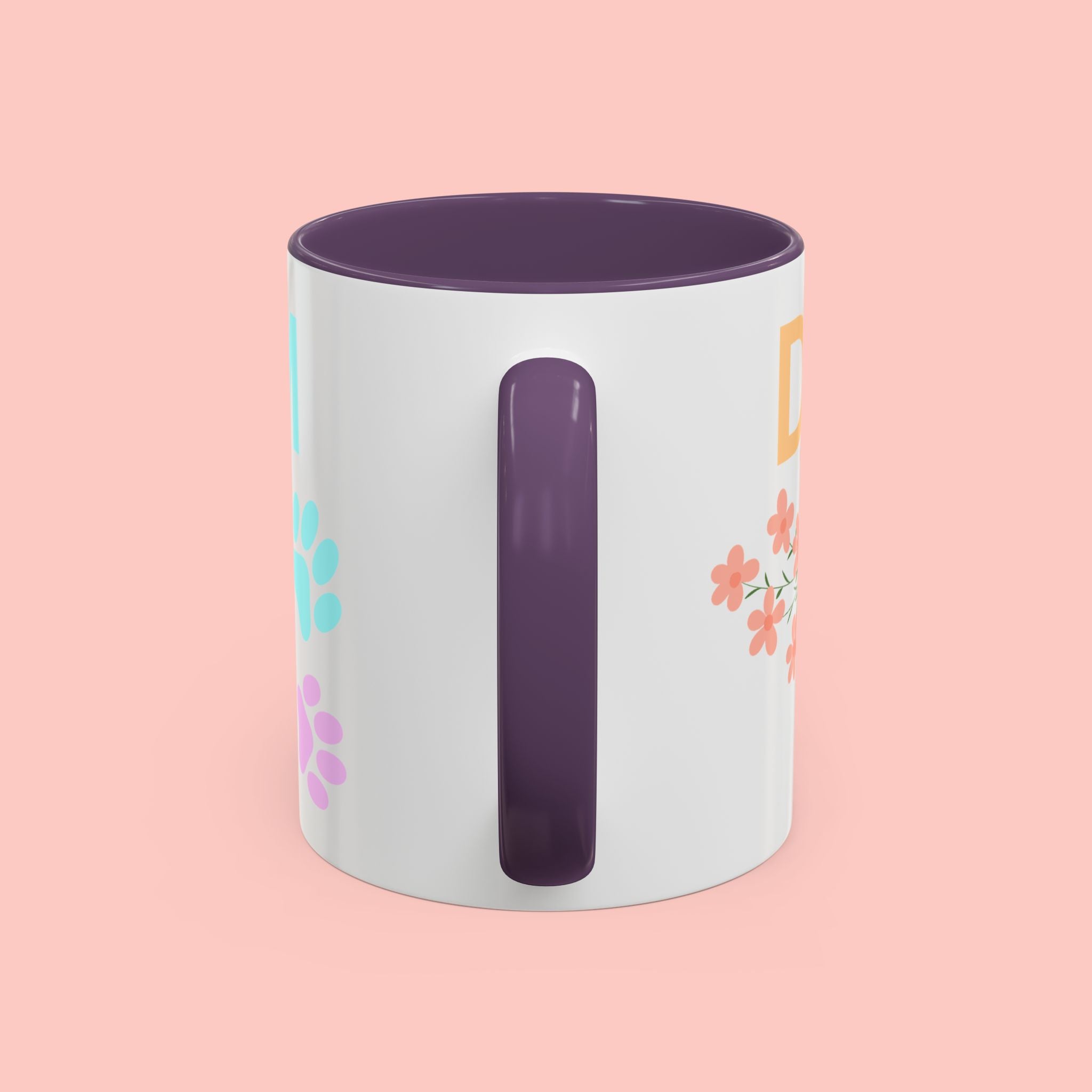 Dog Mom Club Accent Coffee Mug – Colorful Paw Print 11/15oz