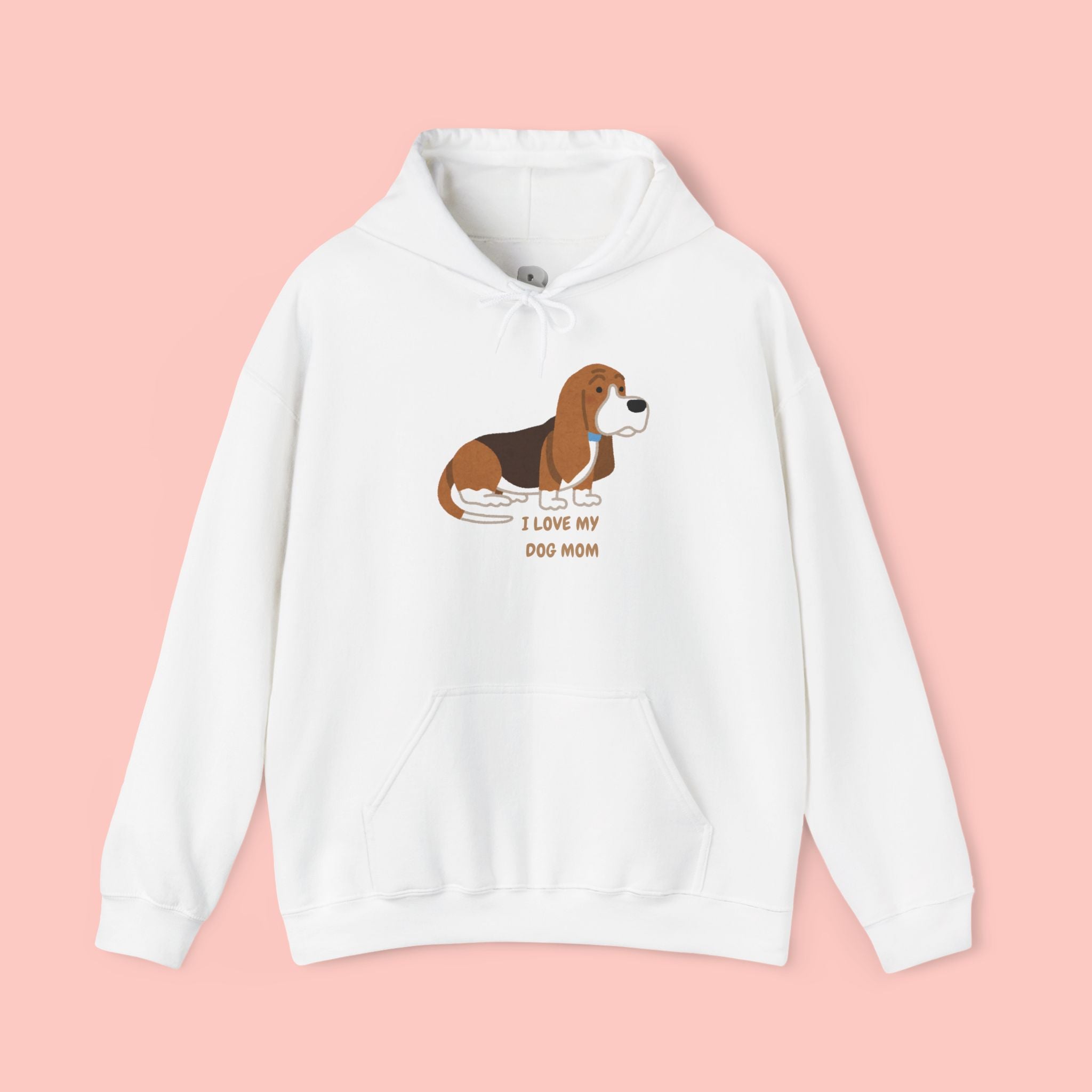 Dog Mom Hoodie — Cute Basset Hound I Love My Dog Mom Sweatshirt