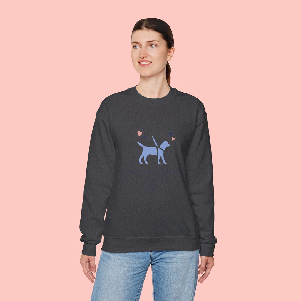 Dog Lover Crewneck Sweatshirt - "My Dog Is My Favorite Child" Graphic