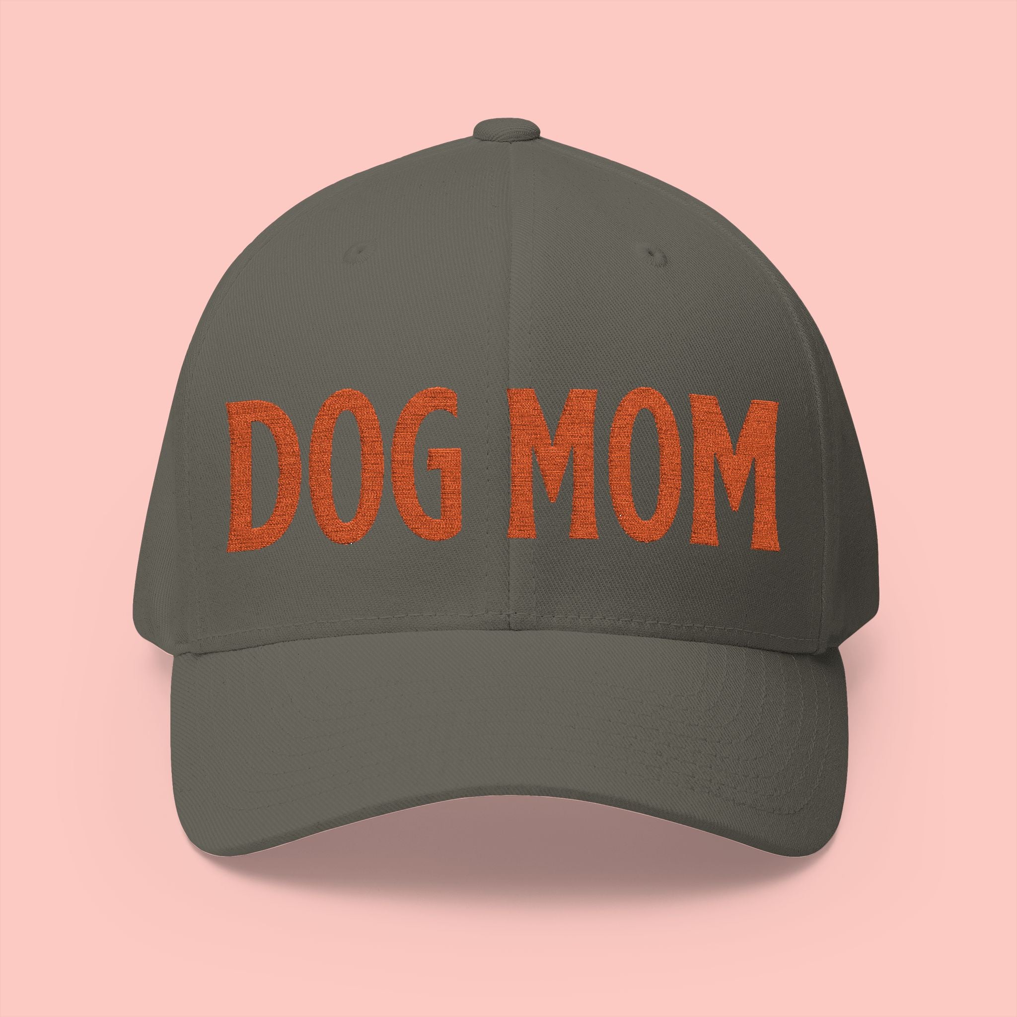 Dog Mom Embroidered Cap – White Structured Baseball Hat