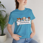 Dog Lover T‑Shirt — "United By Bones" Cute Cartoon Dogs Tee