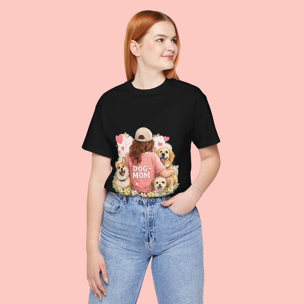 Dog Mom T-Shirt - Cute Woman with Dogs Graphic Tee