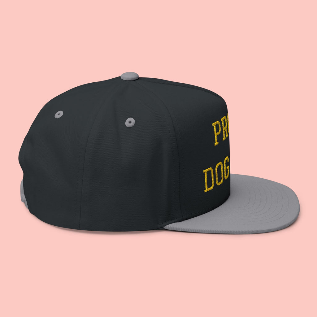 Flat Bill Cap — "Proud Dog Mom" Embroidered Trucker Hat