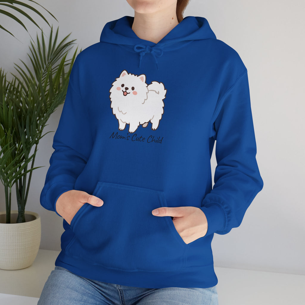 Pomeranian 'Mom's Little Child' Hoodie – Cute White Dog Graphic Pullover