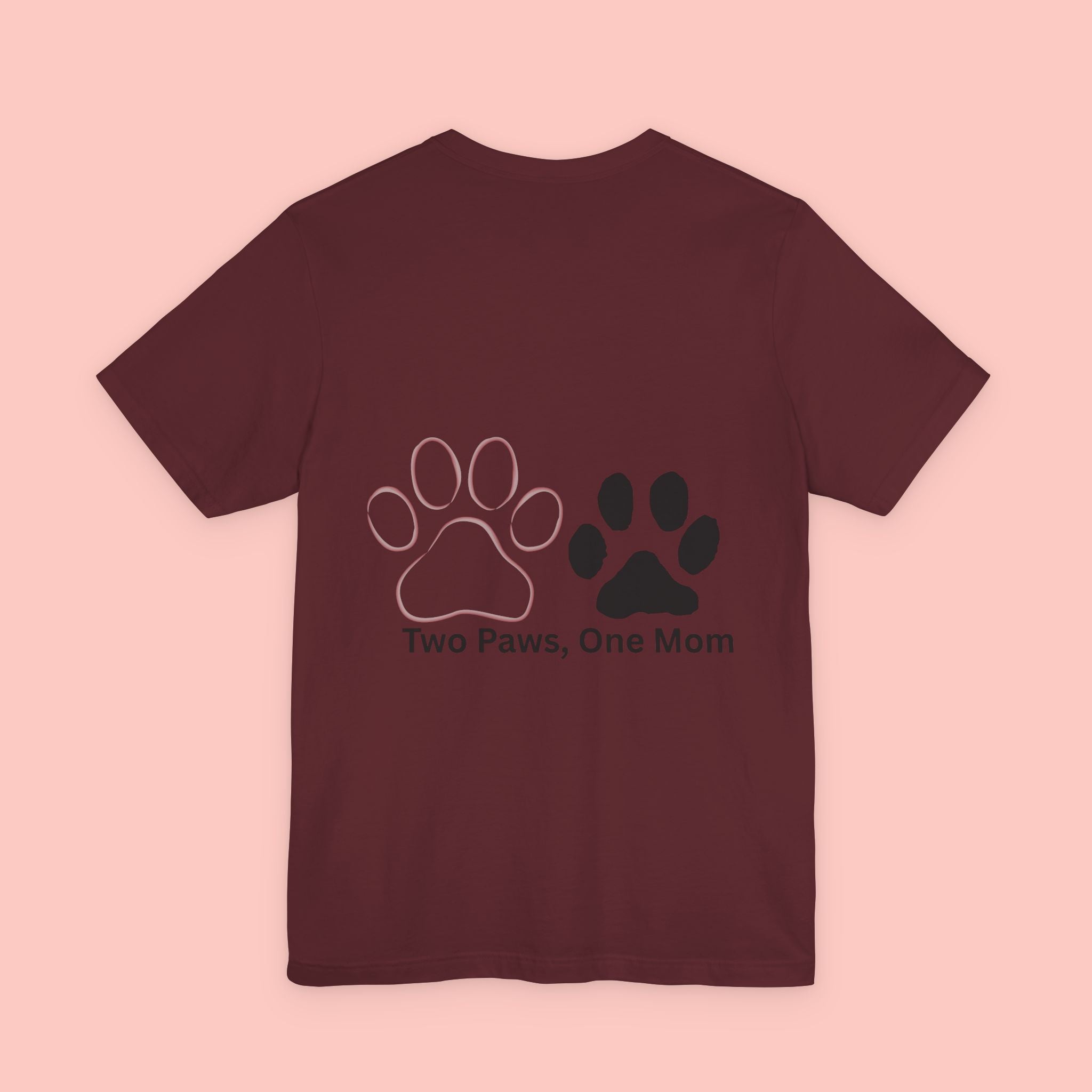 T-Shirt — “Two Paws, One Mom” Paw Print Mom Tee