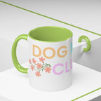Dog Mom Club Accent Coffee Mug – Colorful Paw Print 11/15oz