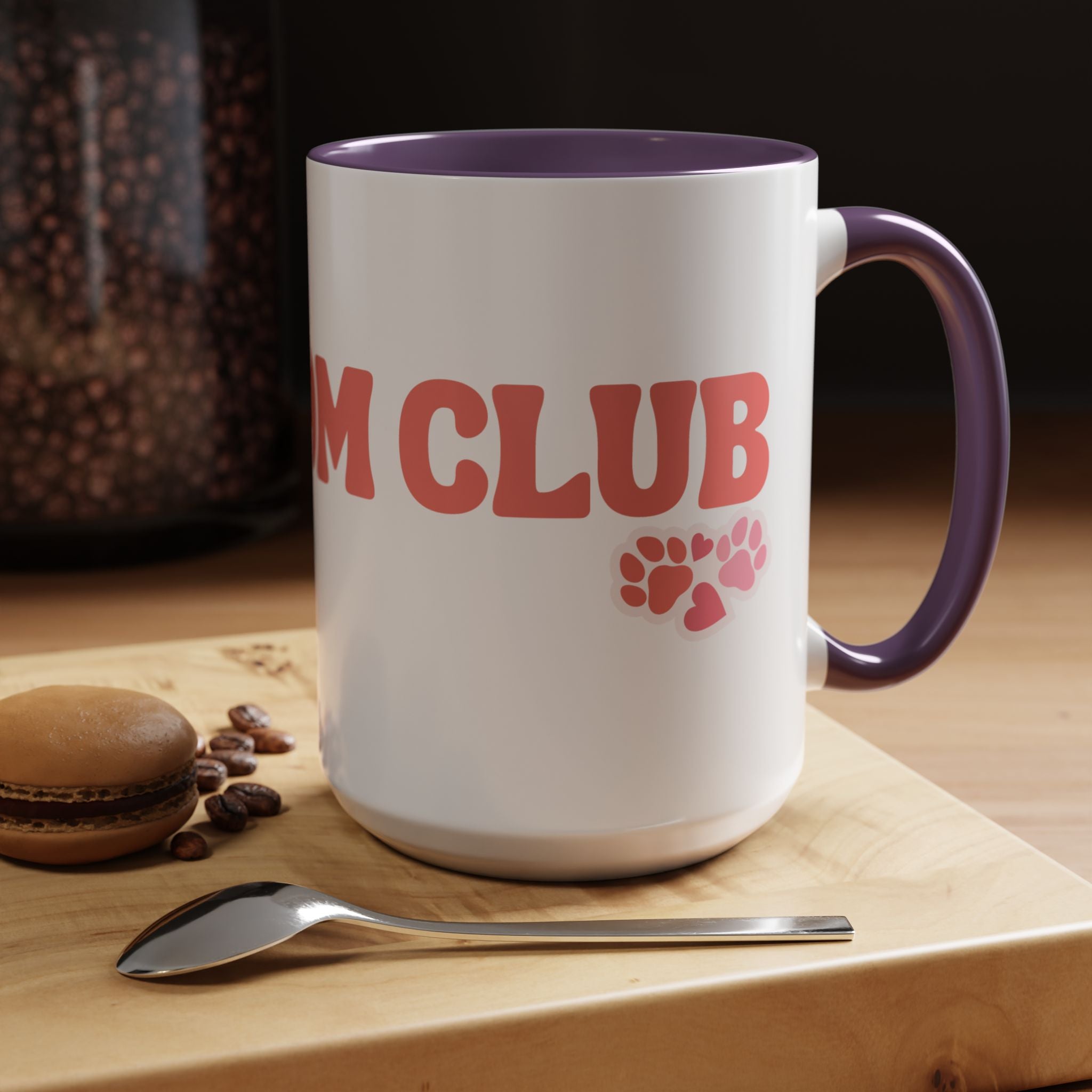 Mom Club Coffee Mug — Cute Paw Print Accent Mug for Dog Moms (11/15 oz)