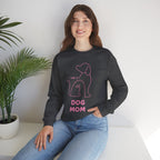 Dog Mom Crewneck Sweatshirt — "I am a Dog Mom" Minimal Line Art Pullover