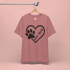 Dog Mom Heart Paw T-Shirt