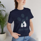 Dog Mom T‑Shirt — Paw Print with Dog & Puppy Graphic