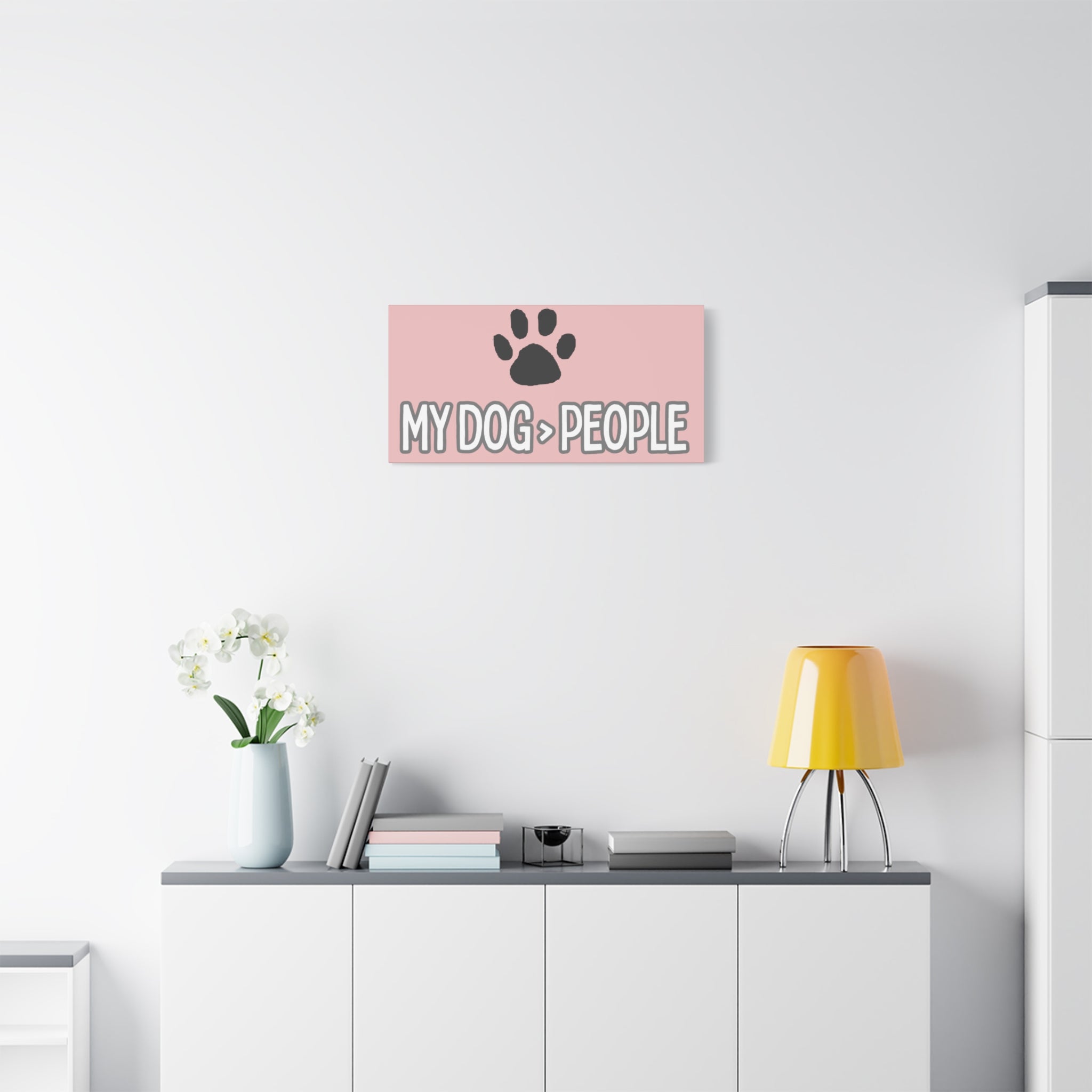 My Dog > People Canvas Wall Art — Paw Print Pet Lover Decor