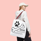 Dog Mama Tote Bag — Paw Print & Bone Graphic Canvas Shopper