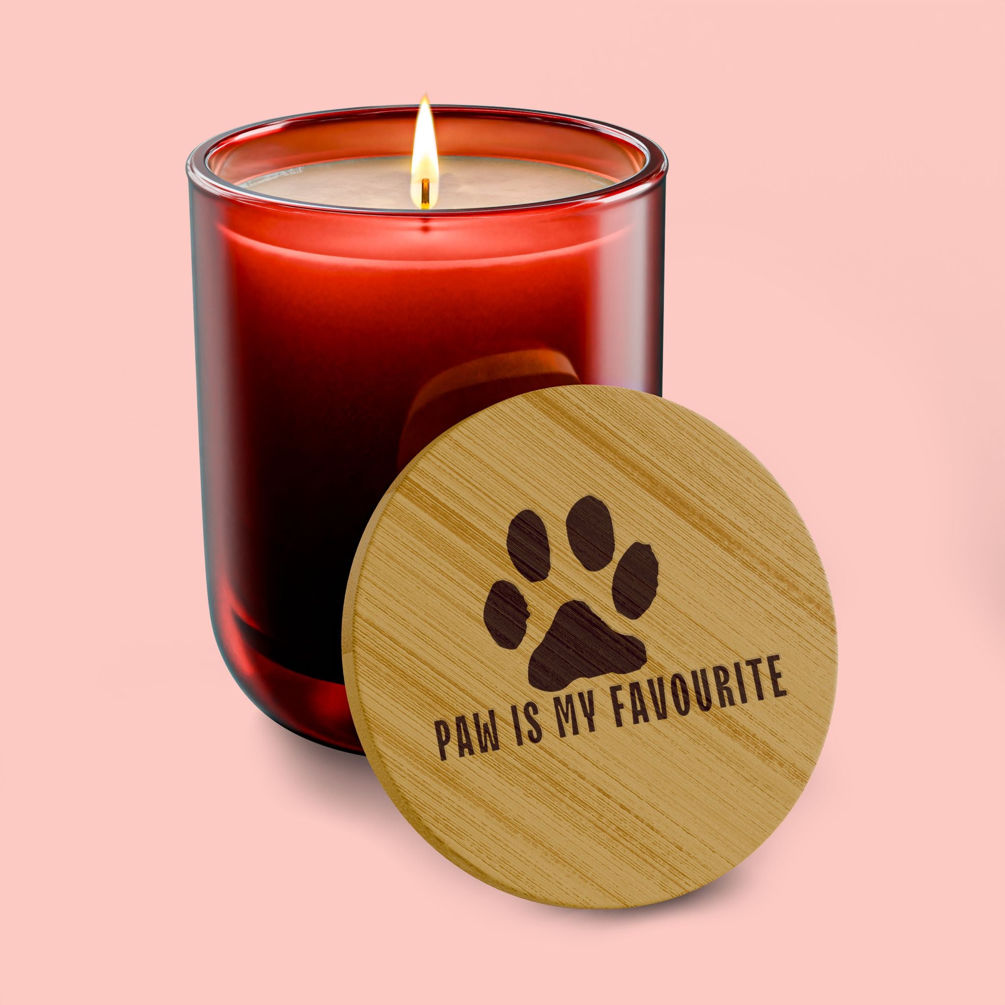 Engraved Soy Candle — "Paws Is My Favourite" Paw Print Scented Candle (14oz)