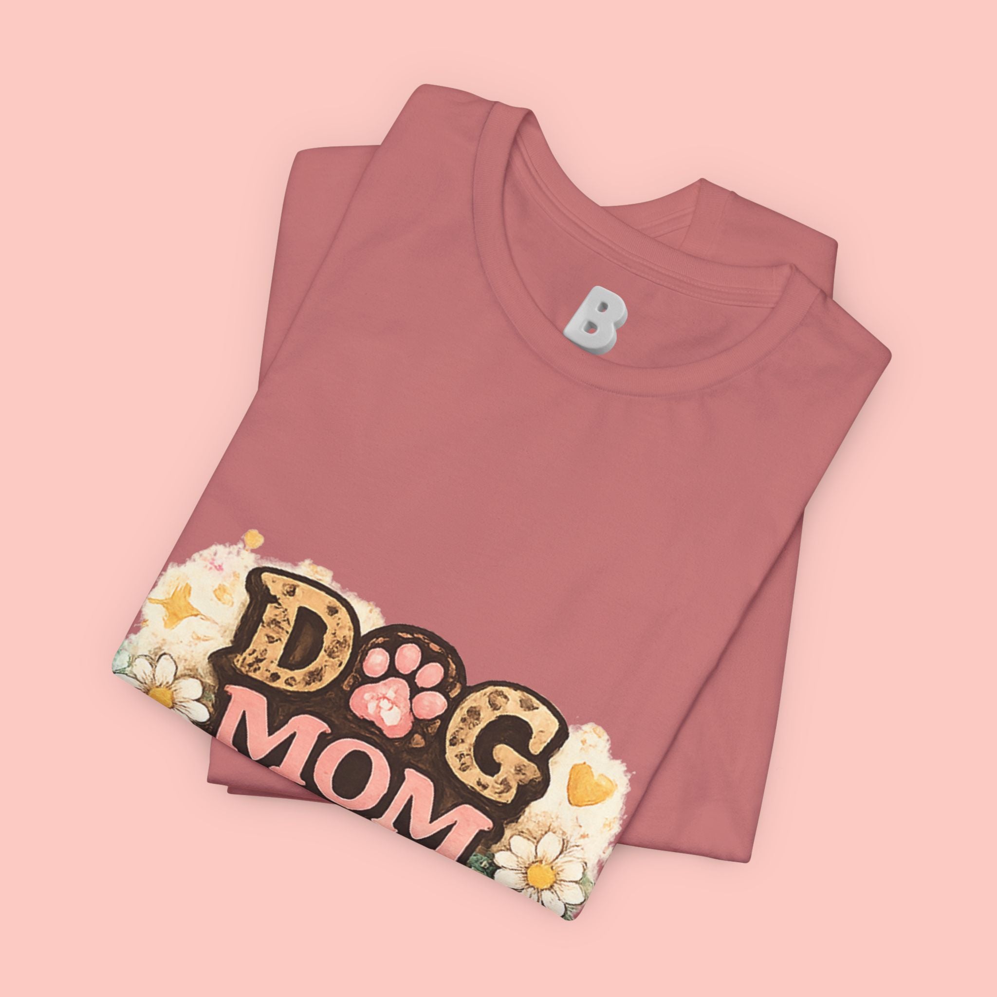 Dog Mom Forever T‑Shirt — Floral Paw Print Tee for Pet Lovers