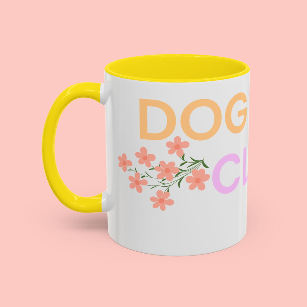 Dog Mom Club Accent Coffee Mug – Colorful Paw Print 11/15oz