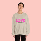 Dog Mom Love Crewneck Sweatshirt — Pink Paw Graphic
