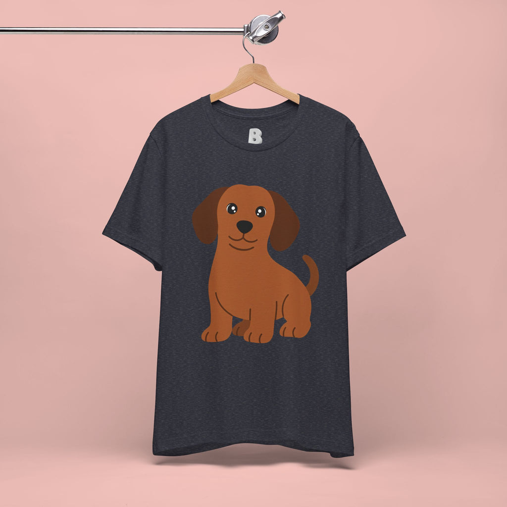 Dachshund Puppy Graphic T-Shirt — Cute Brown Dog Tee
