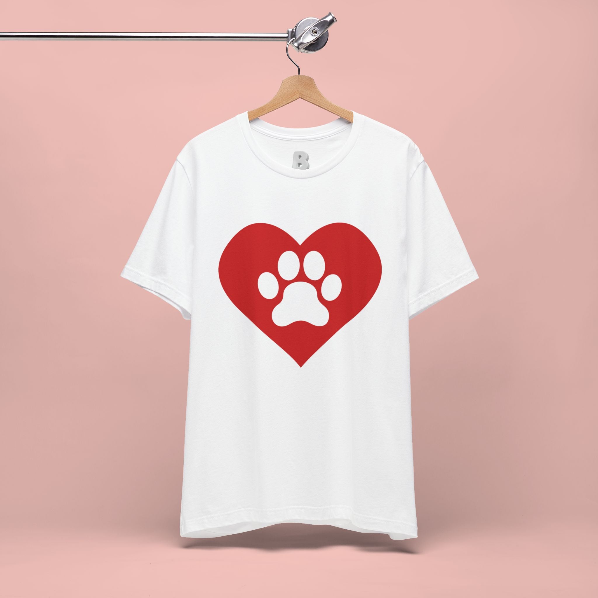 Pet Lover T-Shirt — Red Heart Paw Print Tee