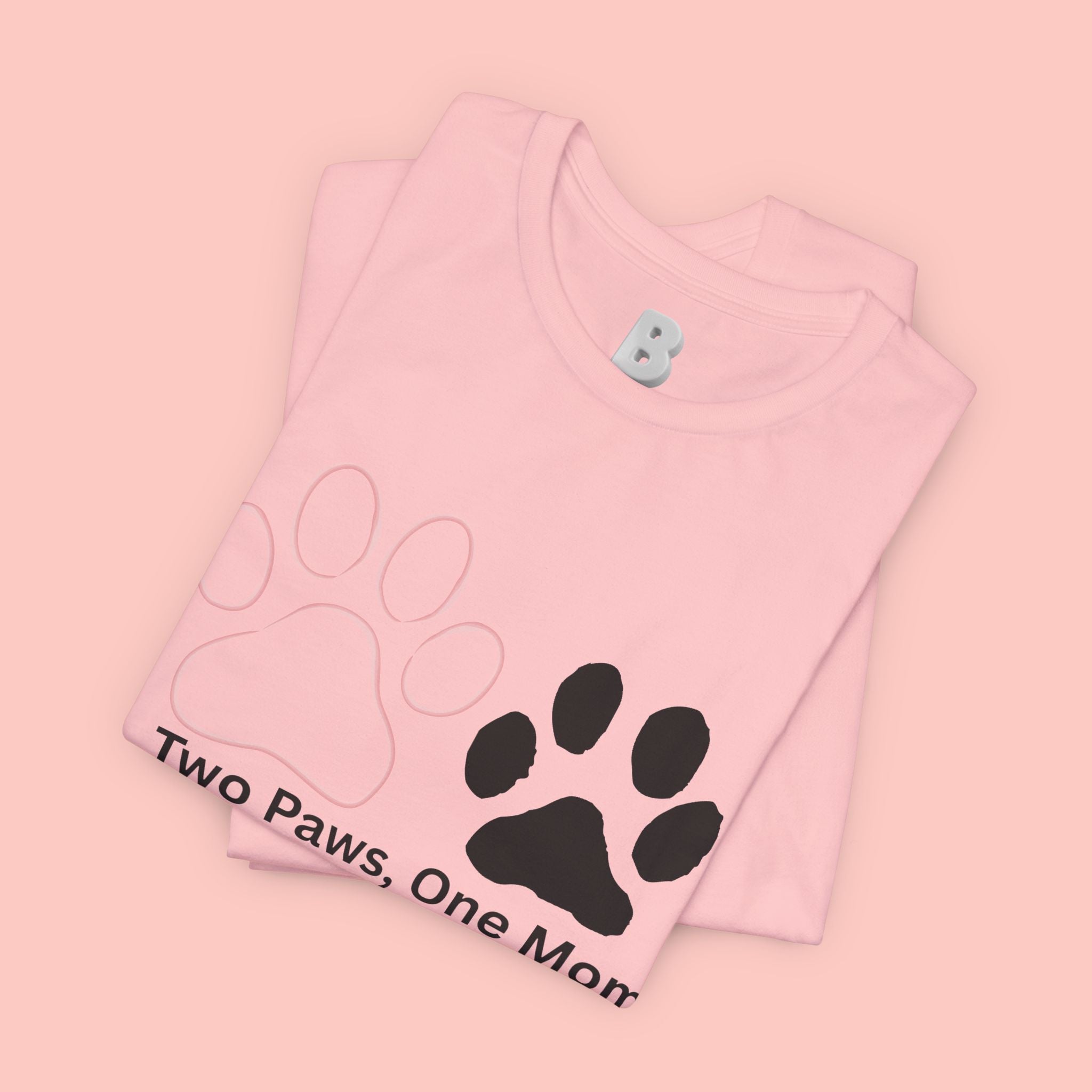 Two Paws, One Mom T-Shirt – Cute Dog Mom Paw Print Tee