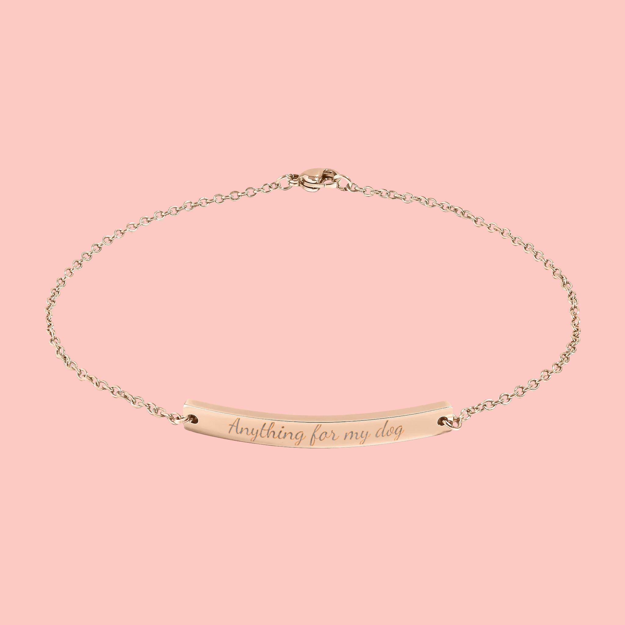 Engravable Curved Bar Anklet — Personalized Minimalist Anklet