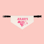 Pet Bandana — "Mama's Girl" Pink Paw Print Collar for Dogs & Cats