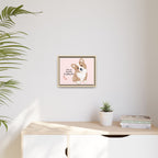 Framed Canvas Print — "First My Dog, Then Everything Else" Corgi Wall Art