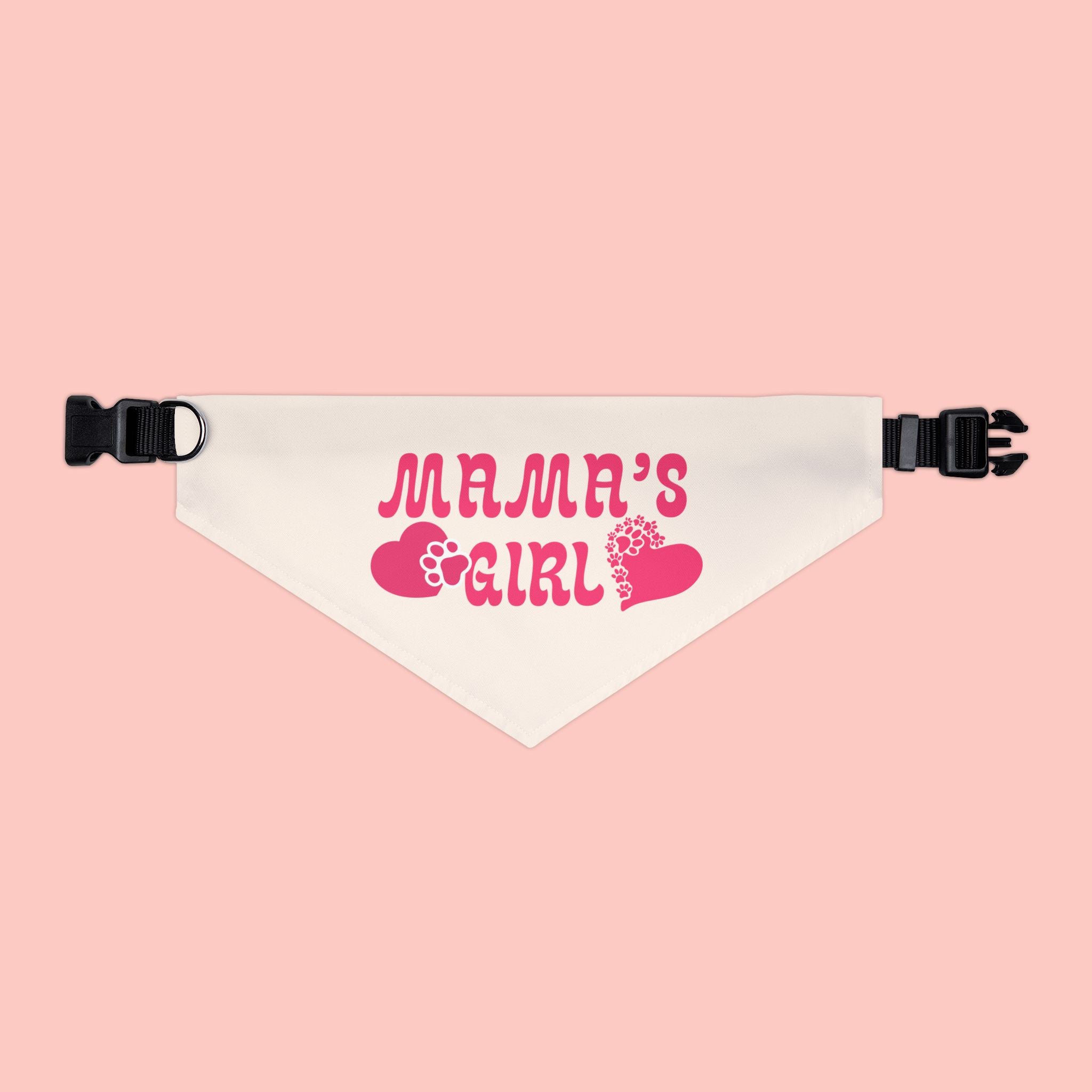 Bandana — "Mama's Girl" Pink Paw & Heart Pet Bandana Collar