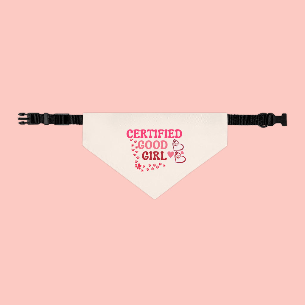 Certified Good Girl Pet Bandana Collar – Cute Heart Dog Bandana for Puppies & Small Dogs