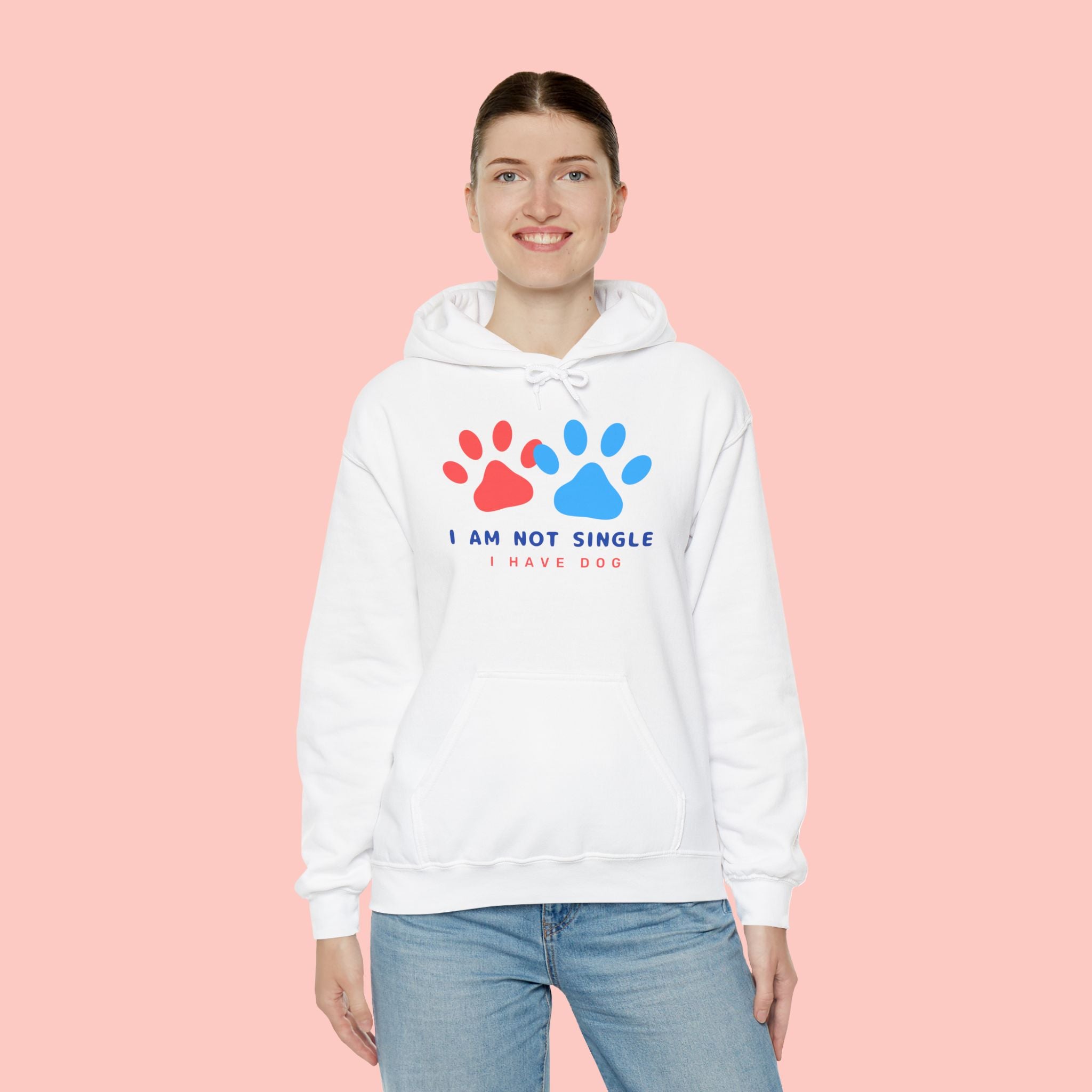 Dog Mom Hoodie – “I Am Not Single I Have Dog” Paw Print Hoodie