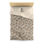 Cat Paw Print Duvet Cover — Cute Cartoon Cats & Paws Microfiber Bedding
