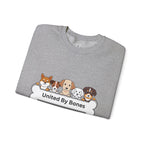Dog Crewneck Sweatshirt — "United By Bones" Cute Puppy Graphic