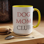 Dog Mom Club Accent Coffee Mug — Funny Pet Lover Gift (11/15 oz)