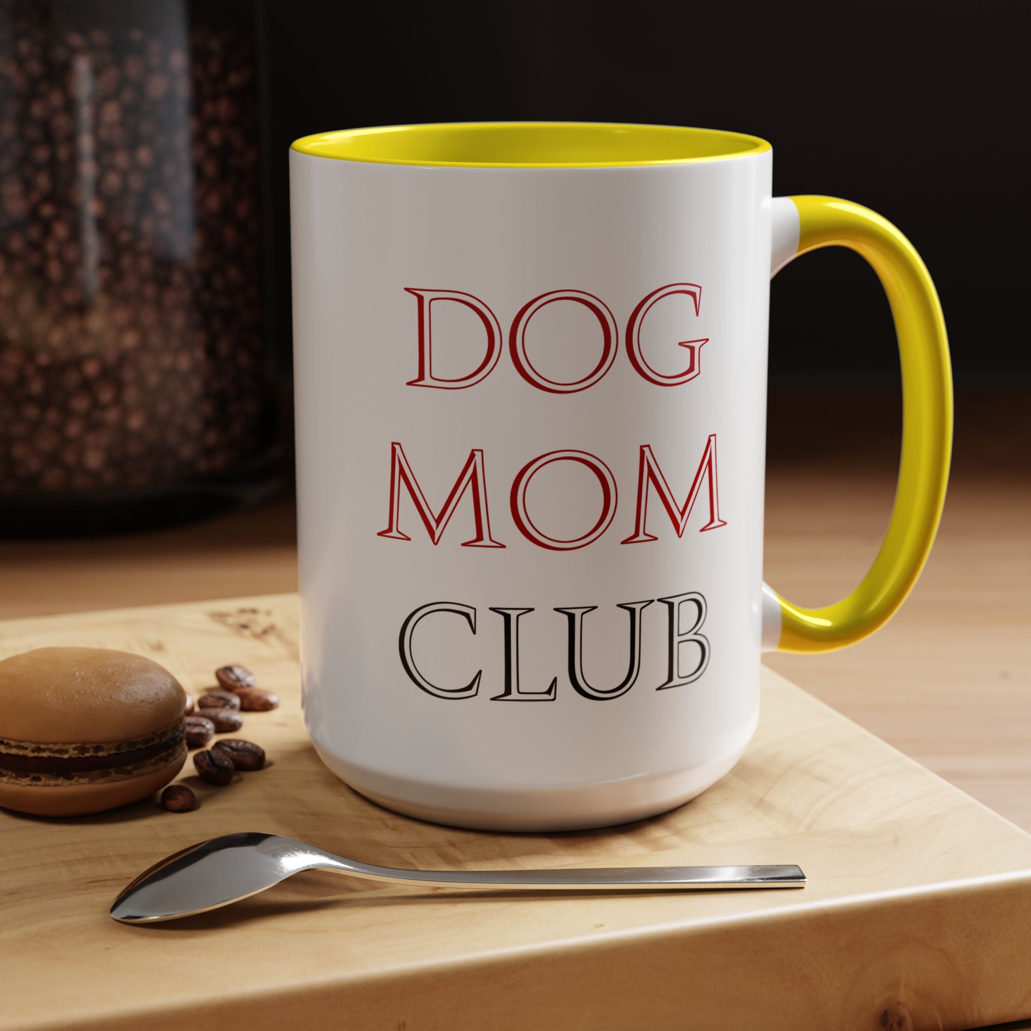 Dog Mom Club Accent Coffee Mug — Funny Pet Lover Gift (11/15 oz)