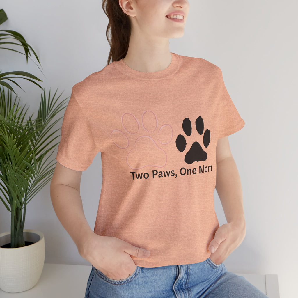 Two Paws, One Mom T-Shirt – Cute Dog Mom Paw Print Tee