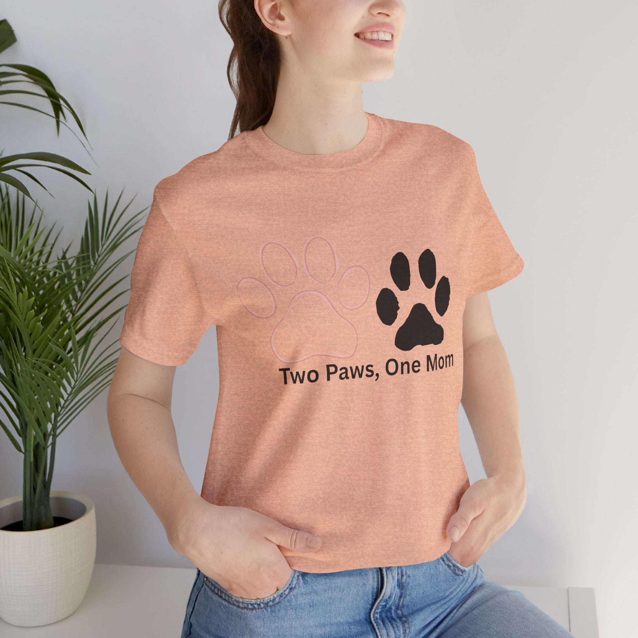 Two Paws, One Mom T-Shirt – Cute Dog Mom Paw Print Tee