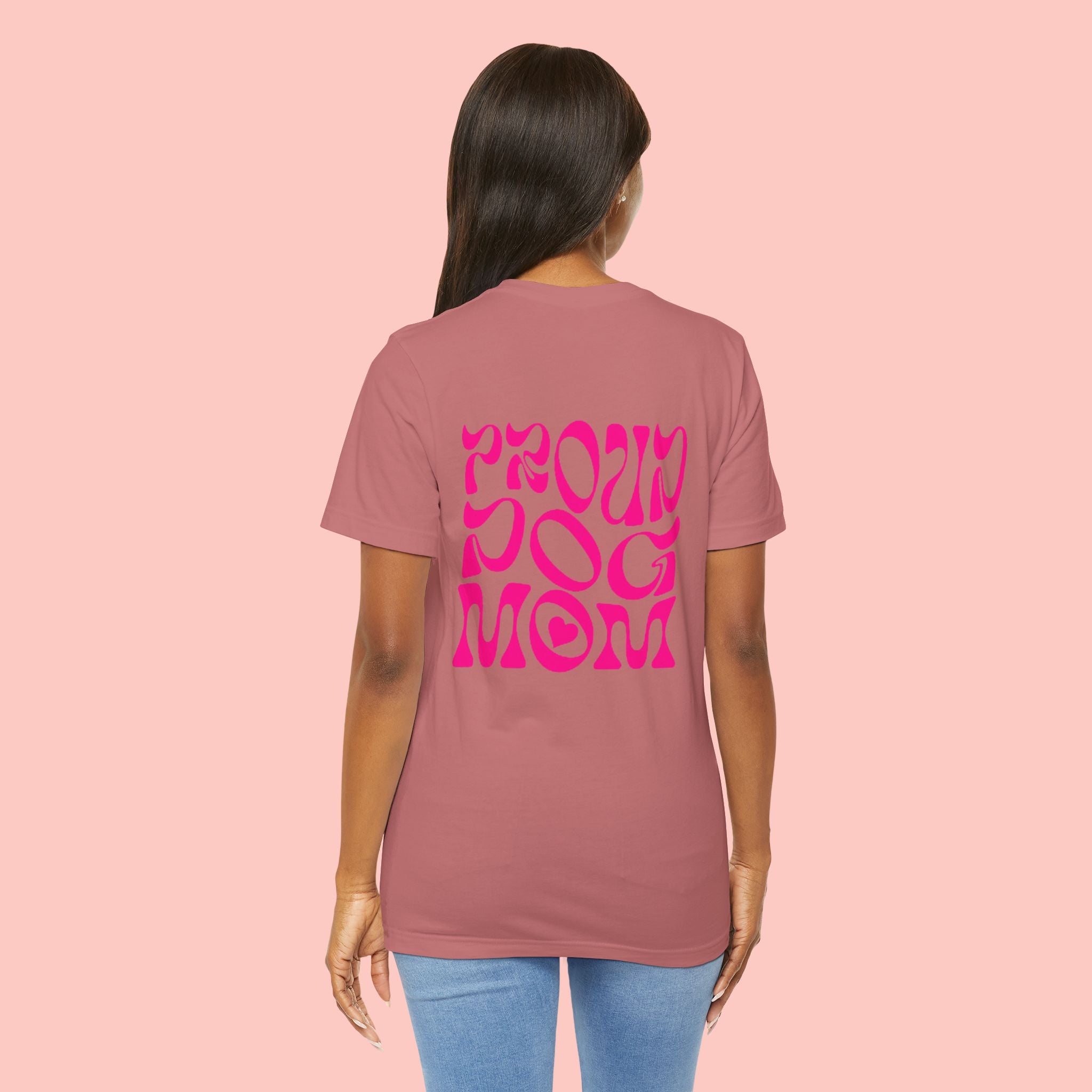 Proud Dog Mom T-Shirt — Retro Pink Graphic Tee for Pet Lovers
