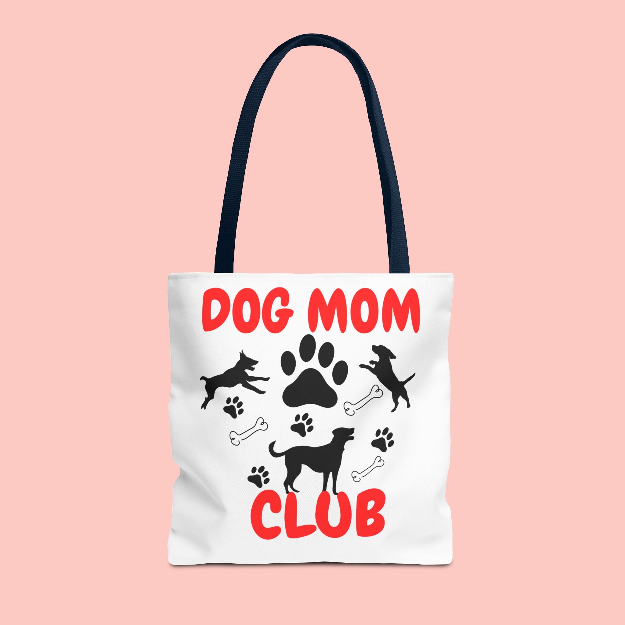 Dog Mom Club Tote Bag – Cute Paw Print Canvas Tote for Dog Lovers