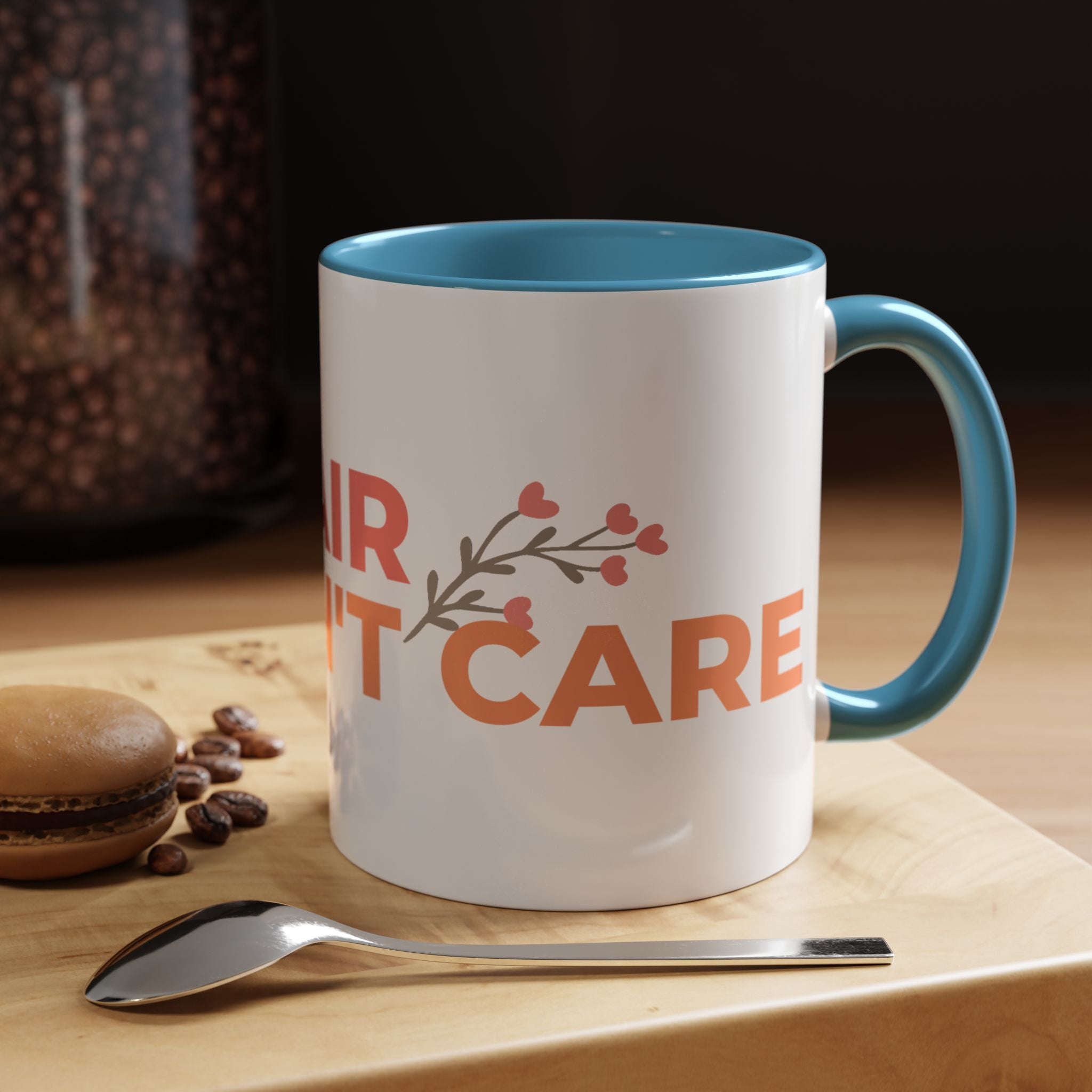 Accent Coffee Mug - "Growing Hair I Don't Care" Floral Script Coffee Mug