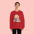 Cozy Reading Puppy Sweatshirt — "Paw Prints On My Soul" Crewneck