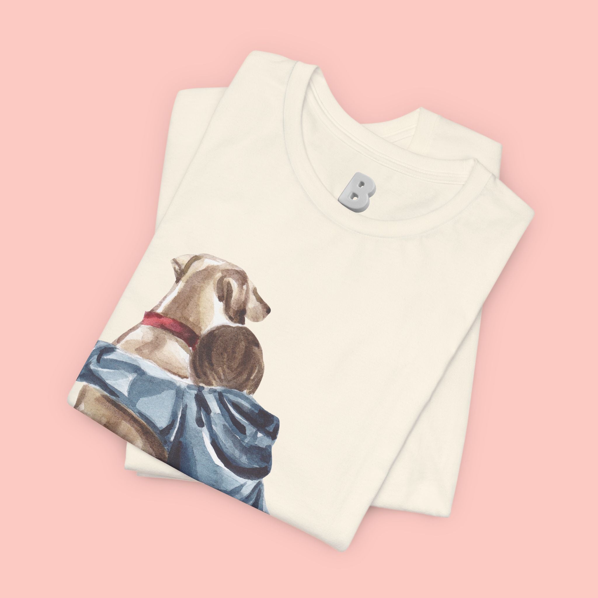 Cuddles Over Everything Tee — Boy Hugging Dog Animal Lover T-Shirt