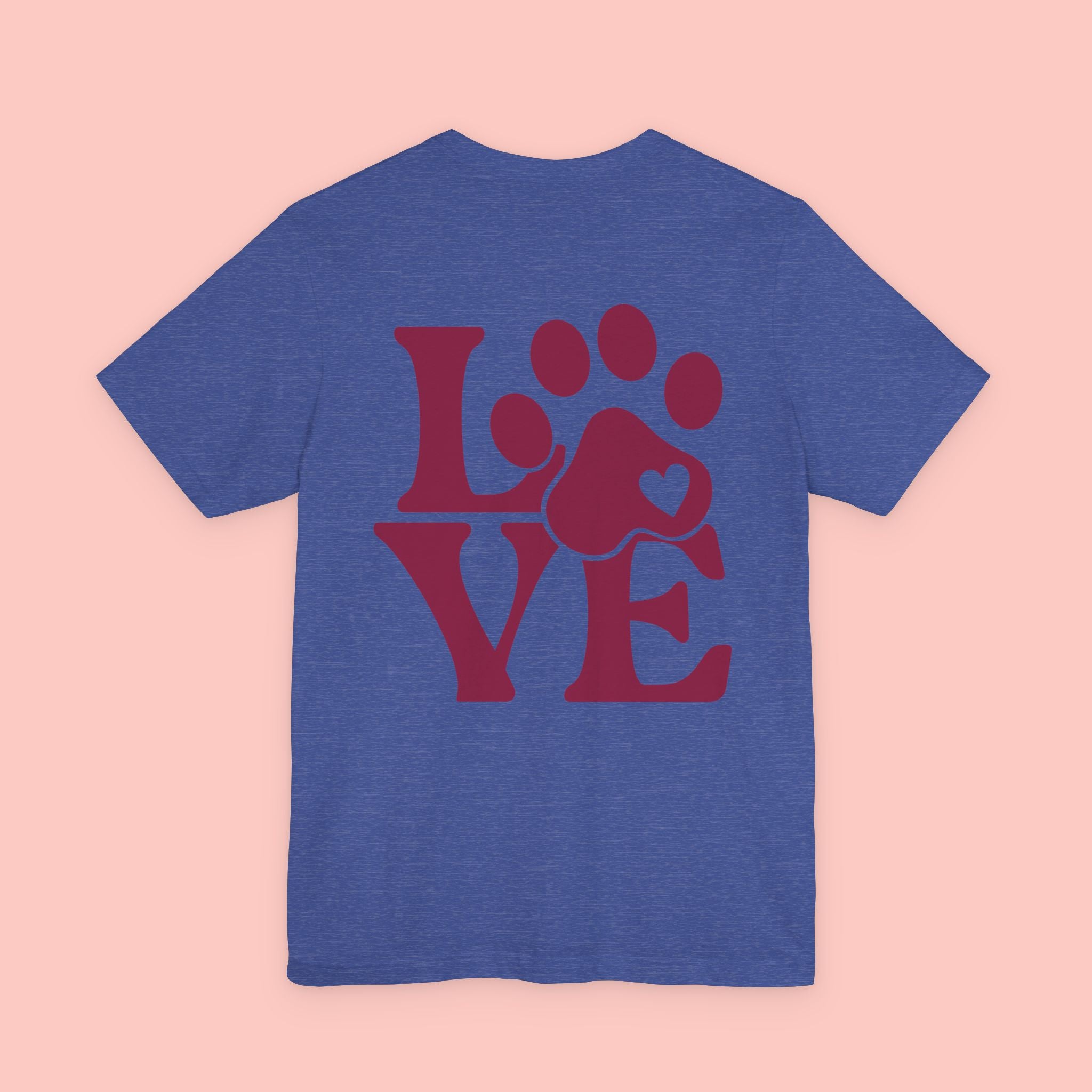 Dog Paw "LOVE" Tee - Pet Lover Graphic T-Shirt